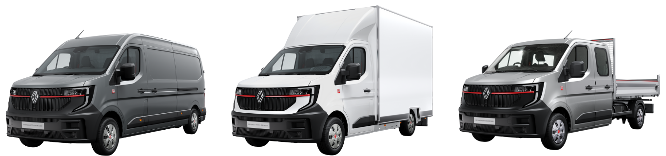 Différentes carrosseries MASTER 4 Renault Trucks - Fourgon, châssis, cabine