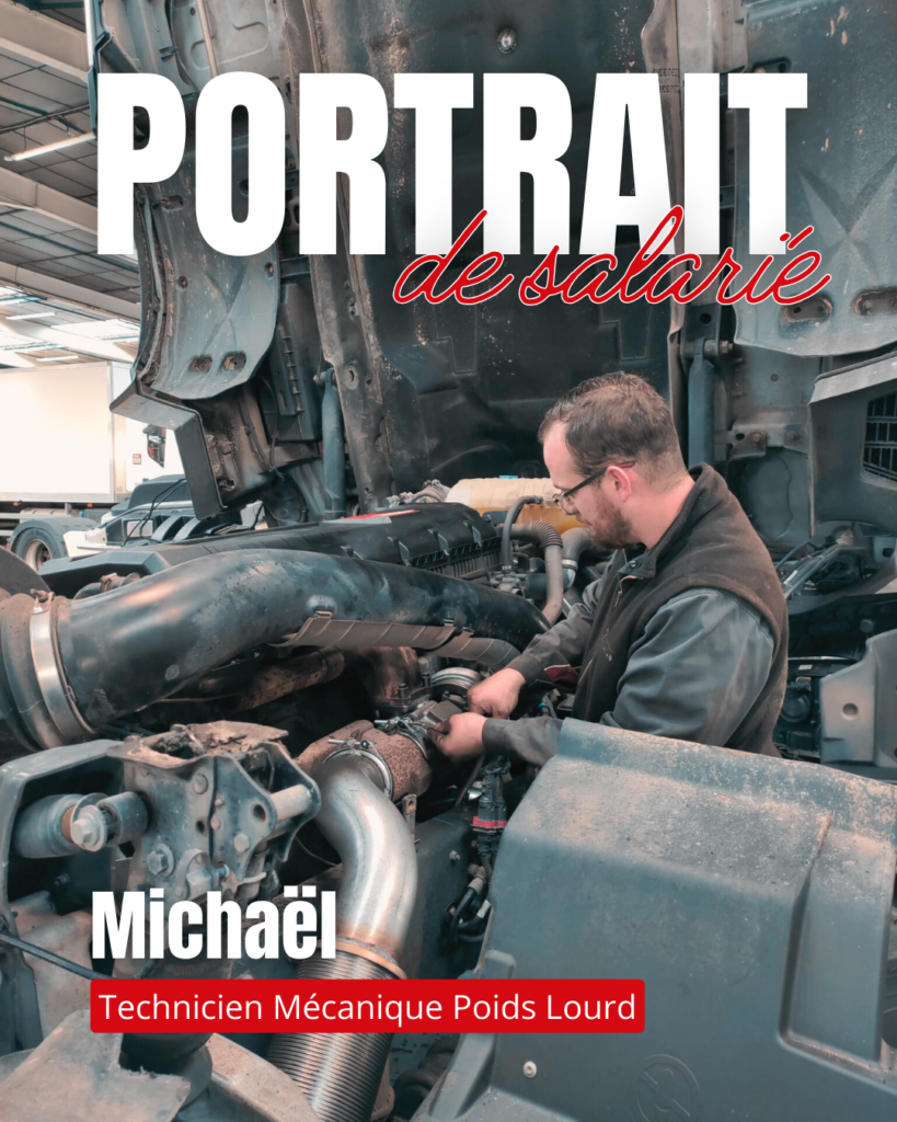 Portrait métier n°5, Michaël, technicien mécanique poids lourds renault trucks, groupe renaudeau