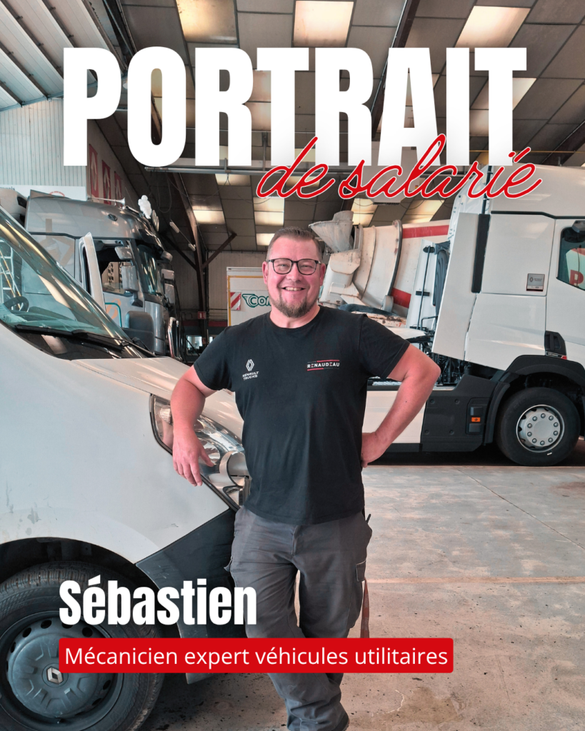 Portrait métier n°. Découvrez Sébastien, Technicien mécanique expert véhicules utilitaires, au sein du Poids Lourd Drouais, Groupe Renaudeau.